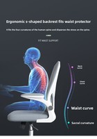 Chaise de bureau informatique multifonctionnelle avec protection lombaire, base à cinq étoiles, réglage en hauteur, ergonomique et pivotante pour personnel