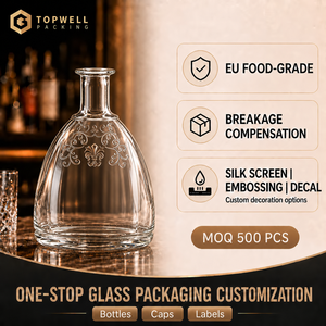 Bouteille à liqueur en verre transparente en forme de <span class=keywords><strong>poire</strong></span>, bouteille à spiritueux en verre vintage avec fleur-de-lis en relief, gravure personnalisée, bouteille en verre vide - Product Image 1