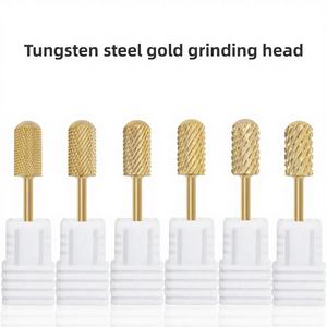 Tête de ponçage pour ponceuse à ongles, haute dureté, résistante à l'usure, pour <span class=keywords><strong>retirer</strong></span> le <span class=keywords><strong>vernis</strong></span> à ongles et le gel, tête cylindrique dorée claire, pour l'élimination des cuticules - Product Image 4
