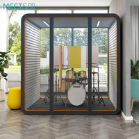 Cabine de réunion préfabriquée amovible, portable, insonorisée et acoustique pour bureau intérieur