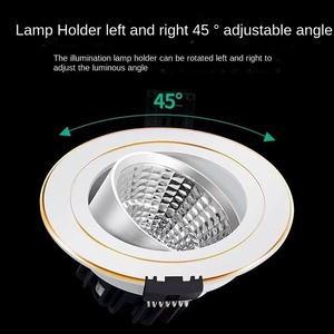 Spots encastrés LED orientables, éclairage de plafond avec réflecteur doré, pour usage commercial, hôtel - Product Image 4