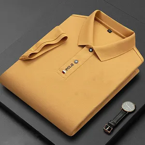 New Design Custom Embroidered Logo 95% Cotton 5%spandex Man Golf Business Uniform Solid Color Polo Shirt