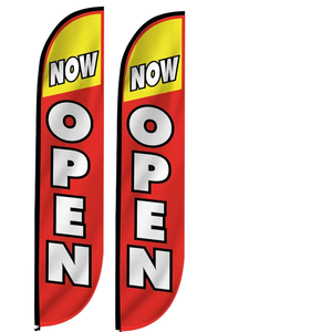 Bây giờ mở lông cờ bãi biển cờ 60*240cm 110gsm đan Polyester lưỡi biểu ngữ - Product Image 1