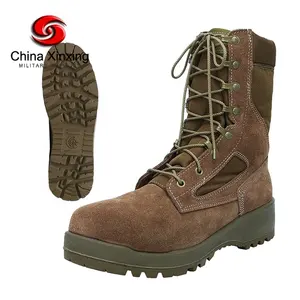 XINXING-Botas tácticas de cuero PU para hombre, suela de goma de inyección, Marrón Coyote MB03 Partido de ante, para exteriores