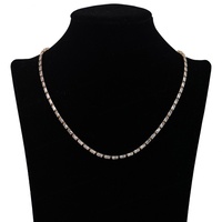 Colliers de tennis en acier inoxydable plaqué or, cadeaux de mode pour femmes avec logo, vente en gros, collier ras du cou