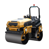 Mini-compacteur routier vibrant à double tambour de 4 tonnes, moteur diesel 48 CV, autoporté, pour asphalte