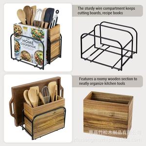 Wooden Storage <b>Box</b> 7.4x6.7x3 Inch Multi Function Kitchen Organizer Desktop <b>Tool</b> Holder - Product Image 5