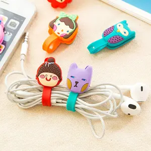 2020 Cartoon Kabel Halter Kabel Wickler Silikon Kopfhörer Kabel Winder Organizer Kopfhörer Clips