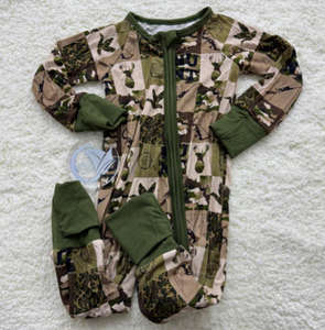 Romper Bayi Unisex Musim Gugur Kasual OEM Custom dengan Cetakan Heat-Transfer Bahan Bambu Lengan Panjang Resleting Ganda - Product Image 6