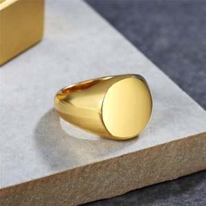 Anillo de Acero Inoxidable con Baño de Oro de 18k, Joyería Fina Unisex, Personalizable con Logotipo, para Hombre y Mujer - Product Image 5