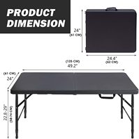 Table pliante moderne en plastique IUNNDS pour l'extérieur, le camping, la randonnée, les pique-niques, la salle à manger, résistante aux intempéries, pour la salle de sport, l'entrepôt, l'école