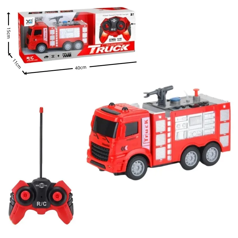 Nuevo camión de bomberos para niños, Juguetes RC, camión de bomberos, camión de juguete con escalera, camión de bomberos con control remoto de 4 canales, juguete para niños