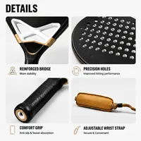Raqueta de Pádel de Fibra de Carbono 18K con Diamantes, Ligera y Duradera para Entrenamiento, Venta Caliente, Fabricación China OEM