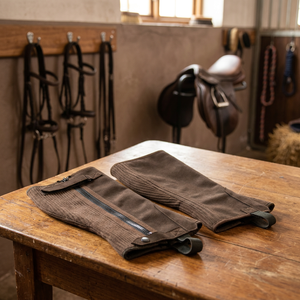 Primo Equine Demi-chaps anglais de haute qualité Ammara avec fermetures à glissière et boutons, tailles et couleurs personnalisables, lavables en machine - Product Image 2