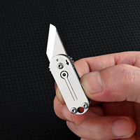Mignon acier inoxydable Mini couteau à lame pliante Portable poche porte-clés accessoire pour bricolage Grade boîte Cutter pour l'ouverture des paquets