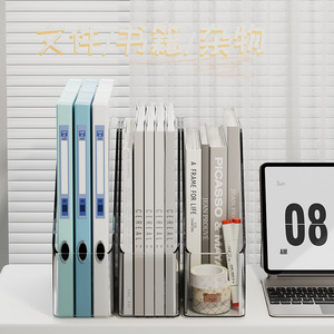 Transparent Acrylic Bookend <b>File</b> <b>Organizer</b> A4 Desk Storage Box For Office Home Use - Product Image 4