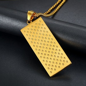 Yunnique – collier avec pendentif dollar plaqué or et diamants incrustés, en acier inoxydable, bijoux de fête Hip Hop, chaîne de 3mm, 61cm - Product Image 4