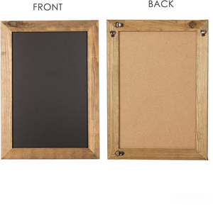 <span class=keywords><strong>Tableau</strong></span> noir magnétique rustique en bois marron encadré à suspendre pour décoration de ferme, menu de mariage ou restaurant - Product Image 6