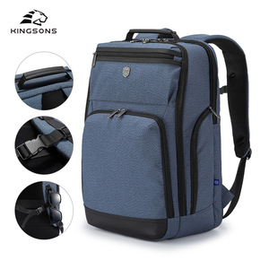 Kingsons <b>Laptop</b> <b>Backpack</b> 20-35L Large Capacity Multi Layer Storage Unisex Blue And Black Casual Everyday Use - Product Image 1