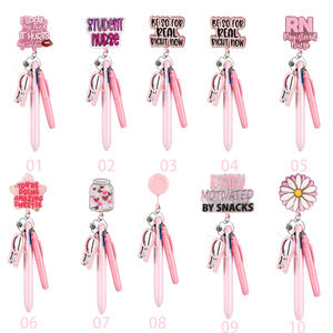 Kalıcı keçeli kalem işık tükenmez kalem katlanabilir makas LED el feneri hemşire aksesuarları geri çekilebilir makaralı isimlik hemşire kalem seti - Product Image 1