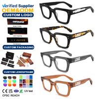 Montures de lunettes de mode de haute qualité pour hommes, style vintage - Montures optiques en acétate, logo personnalisé, lunettes à monture épaisse