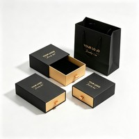 Boîte à bijoux en gros, boîte rigide pour bagues avec étui, boîte tiroir personnalisée pour bracelets