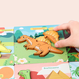 Bambini di vendita caldi puzzle educativo in legno 3D gioco giocattolo bambino cartoon 3D piccolo dinosauro puzzle giocattoli regali <span class=keywords><strong>per</strong></span> bambini - Product Image 4