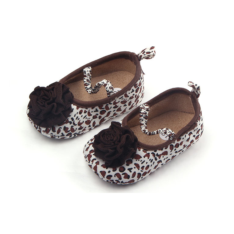New Shallow Cotton Flower Baby Girl Leopard Shoes