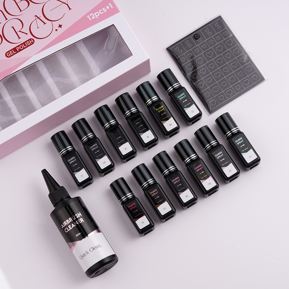 Vente en gros de vernis à ongles gel spray UV ombré hautement pigmenté aérographe Vegan aérographe pour ongles couleur gel pour ongles