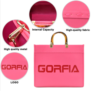 Bolso de mano de cuero PU de lujo para mujer <span class=keywords><strong>Marc</strong></span>, cierre de cremallera, portátil, con logotipo personalizado, gran capacidad, bolso de oficina con letras/ - Product Image 4