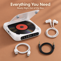 Mini lecteur CD portable avec couvercle transparent, rechargeable, pour albums Kpop, avec haut-parleurs sans fil, OEM ODM, vente en gros