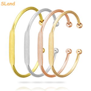 Sland đồ trang sức tùy chỉnh nguồn cảm hứng kim loại thanh Vòng đeo tay bán buôn <span class=keywords><strong>DIY</strong></span> khắc Stackable nguyên Brass <span class=keywords><strong>Cuff</strong></span> Bangles cho phụ nữ - Product Image 3