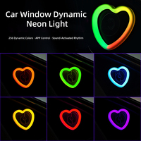 Lumière d'ambiance LED 12V de haute qualité pour voiture, décorative, en forme de cœur, éclairée, avec câble USB, néon, lampe de fenêtre