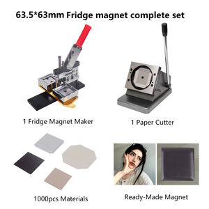 Kit de máquina para hacer imanes cuadrados de 63.5 mm con cortador de papel y 1000 piezas de materiales, prensa manual para hacer insignias con botones para fotos personalizadas - Product Image 5