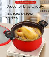 Casserole à micro-pression en céramique titane 5L Plus, antiadhésive, corps en fer, base en céramique, service de personnalisation du logo