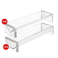 Plateau de service en acrylique transparent 22x7x5 en forme de V, lot de deux, pour desserts, biscuits, macarons, multi-usages, sûr pour les aliments, rangement de bureau