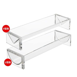 Plateau de service en acrylique transparent 22x7x5 en forme de V, lot de deux, pour desserts, biscuits, macarons, multi-usages, sûr pour les aliments, rangement de bureau - Product Image 4