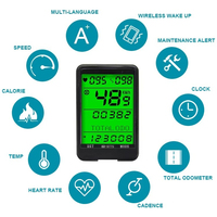 Odometer Sepeda Nirkabel Tahan Air LCD MTB Road Bike Dengan Lampu Latar Waktu Suhu 8 Bahasa HOT