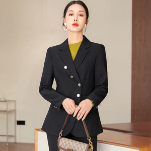 Nuovo Completo Professionale Autunnale di Alta Gamma, Camicetta <span class=keywords><strong>Fucsia</strong></span>, Abito Formale per Manager di Hotel, <span class=keywords><strong>Tailleur</strong></span> e Blazer da Donna - Product Image 3