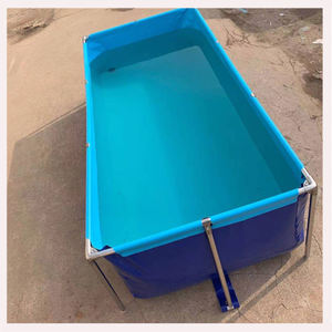 Lvju-lona impermeable <span class=keywords><strong>para</strong></span> piscina, lona tejida <span class=keywords><strong>de</strong></span> plástico PVC con marco <span class=keywords><strong>de</strong></span> soporte, color azul - Product Image 4