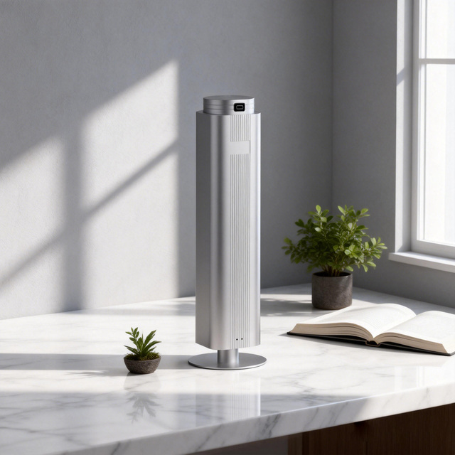 F-air Tower 500ml Commercial Freestanding Metal Aroma Diffuser Electric Waterless French Language Oil Detection 1-Year Warranty