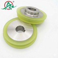 Roue motrice solide en acier pour véhicule à guidage automatique, personnalisable 180mm 200mm, roue de skateboard en polyuréthane, rouleau d'alimentation en polyuréthane