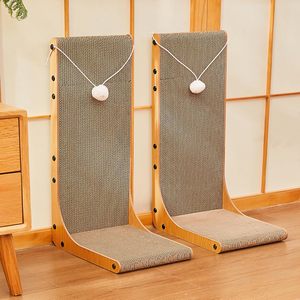 メーカー卸売 L字型段ボール製猫用爪とぎボード 木製猫用爪とぎ 室内猫用爪とぎパッド - Product Image 5