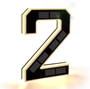 ALECTER LED Solar Powered Waterproof LED House Numbers-Black Modern Design for Outdoor Use Exterior Modern House Numbers Light - Product Image 1