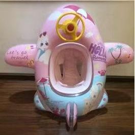 Avion en PVC blanc avec volant, siège gonflable taille bébé et anneau de natation pour les installations de divertissement aquatique - Product Image 4