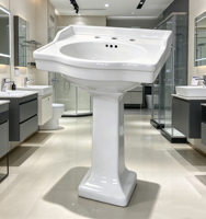 Lavabo sur pied 100 % inspecté, durable pour salle de bain, taille standard 1718