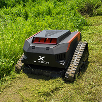 Tondeuse à gazon télécommandée de 800 mm, moteur à essence Euro 5 de 452 cm³, machine à couper l'herbe sur chenilles capable de grimper à 40 degrés