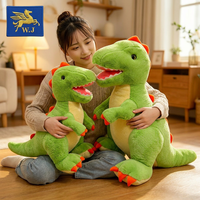 Peluche T-Rex verte personnalisée en gros, dinosaure en peluche doux de haute qualité avec rembourrage en coton PP, cadeau pour enfants OEM/ODM