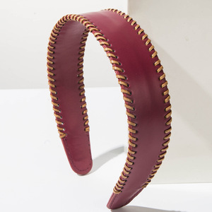 Diadema Ancha de Cuero Sintético Estilo Retro Coreano para Mujer, Diadema de Color Sólido, Accesorios para el Cabello - Product Image 6