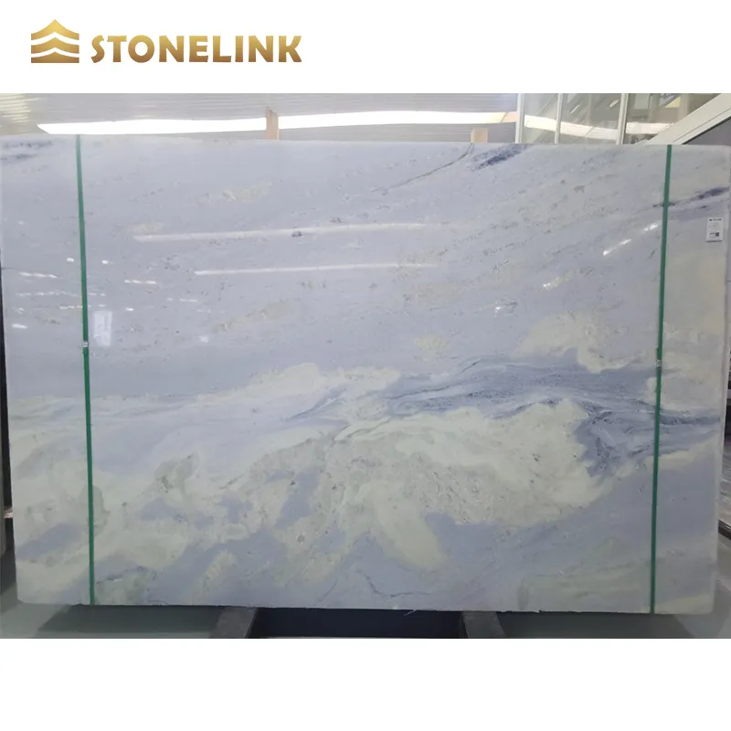 Luxury Stone Crystal Blue Marble Slabs for Kitchen Top Bar top Dining Table and Background wall from Brazil